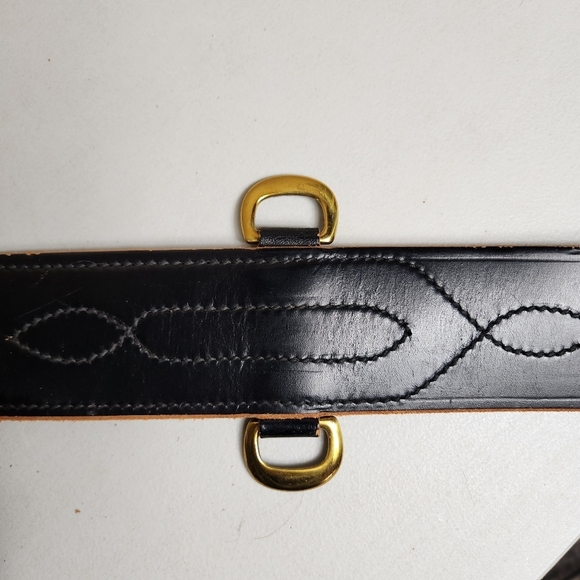 British Military Black/Brass Genuine Bridle Cowhide Leather Sam Browne Belt |44| - Picture 9 of 14